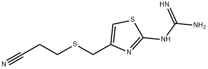 3-(2-胍基-噻唑-4-基甲硫)-丙腈, 76823-93-3, 结构式