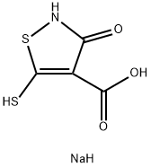 4-羧基-5-巯基-3-羟基-异噻唑三钠, 76857-14-2, 结构式