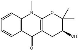 (3S)-2,3,4,10-Tetrahydro-3-hydroxy-2,2,10-trimethyl-5H-pyrano[2,3-b]quinolin-5-one Structure