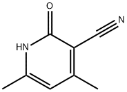 1,2-ジヒドロ-4,6-ジメチル-2-オキソ-3-ピリジンカルボニトリル 化学構造式