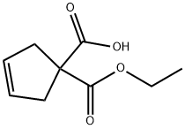 1-(乙氧羰基)-3-环戊烯-1-甲酸, 76910-08-2, 结构式
