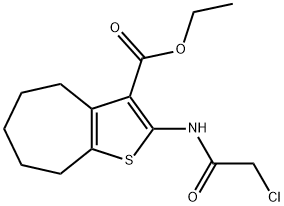 2-[(クロロアセチル)アミノ]-5,6,7,8-テトラヒドロ-4H-シクロヘプタ[B]チオフェン-3-カルボン酸エチル 化学構造式