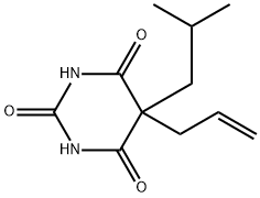 5-アリル-5-イソブチルバルビツル酸 化学構造式