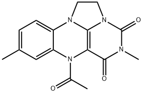 4H,7H-Benz[g]imidazo[1,2,3-ij]pteridine-4,6(5H)-dione,  7-acetyl-1,2-dihydro-5,9-dimethyl- Structure