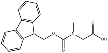 N-[(9H-フルオレン-9-イルメトキシ)カルボニル]-N-メチルグリシン 化学構造式