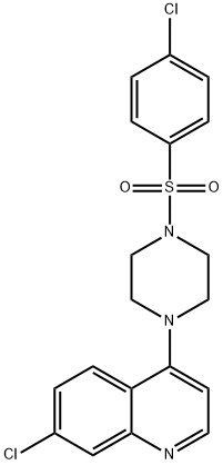 7-氯-4-[4-[(4-氯苯基)磺酰基]-1-哌嗪基]喹啉 结构式