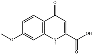 7-メトキシ-4-オキソ-1,4-ジヒドロキノリン-2-カルボン酸 化学構造式