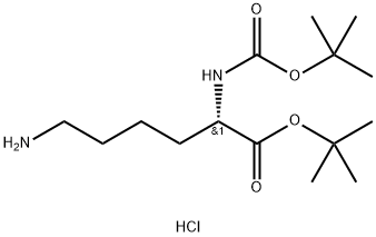 (S)-6-氨基-2-((叔丁氧基羰基)氨基)己酸叔丁酯盐酸盐, 7750-45-0, 结构式