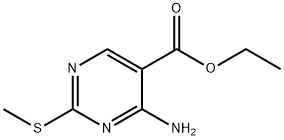 4-アミノ-2-(メチルチオ)-5-ピリミジンカルボン酸エチルエステル 化学構造式