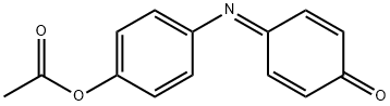 酢酸4-[(4-オキソ-2,5-シクロヘキサジエン-1-イリデン)アミノ]フェニル 化学構造式