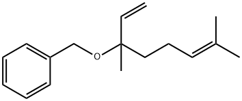 [[(1-ビニル-1,5-ジメチル-4-ヘキセニル)オキシ]メチル]ベンゼン 化学構造式