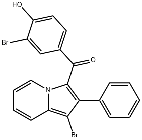 (3-Bromo-4-hydroxyphenyl)(1-bromo-2-phenyl-3-indolizinyl)methanone Structure