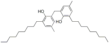 2,2'-メチレンビス[4-メチル-6-ノニルフェノール] 化学構造式