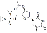 Thymidine 3'-acetate=5'-[di(1-aziridinyl)phosphinic acid] Structure