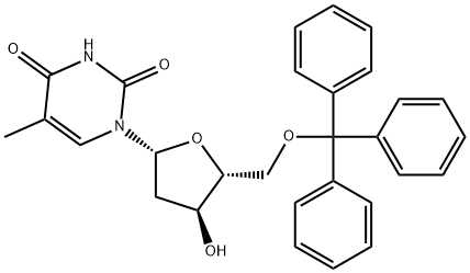 5'-O-三苯甲基胸苷 结构式