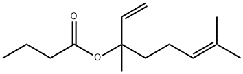 丁酸-1-乙烯基-1,5-二甲基-4-己烯基酯, 78-36-4, 结构式