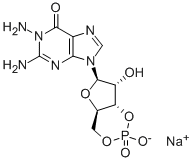 1-アミノグアノシン3′,5′-りん酸 化学構造式