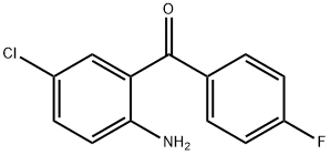 (2-アミノ-5-クロロフェニル)(4-フルオロフェニル)メタノン 化学構造式