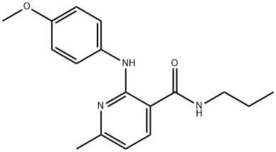 2-(p-アニシジノ)-6-メチル-N-プロピルニコチンアミド 化学構造式