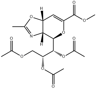 methyl (3aR,4R,7aR)-2-methyl-4-(1S,2R,3-triacetoxypropyl)-3a,7a-dihydro-4H-pyrano[3,4-d]oxazole-6-carboxylate Structure