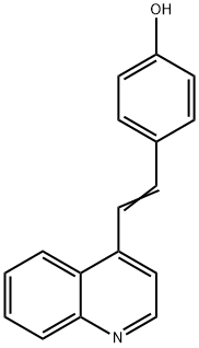 p-[2-(4-キノリル)ビニル]フェノール 化学構造式