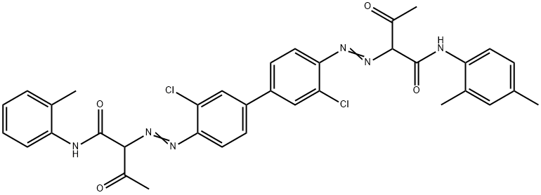 2-[[3,3'-ジクロロ-4'-[[1-[[(2,4-ジメチルフェニル)アミノ]カルボニル]-2-オキソプロピル]アゾ]-1,1'-ビフェニル-4-イル]アゾ]-N-(2-メチルフェニル)-3-オキソブタンアミド 化学構造式