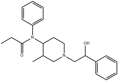 N-[1-(2-ヒドロキシ-2-フェニルエチル)-3-メチル-4-ピペリジニル]-N-フェニルプロパンアミド 化学構造式