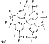 テトラキス[3,5-ビス(トリフルオロメチル)フェニル]ほう酸ナトリウム水和物 化学構造式