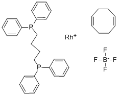 ［１·４ビス（ジフエニルホスフイノ）ブタン］（１·５シクロオクタジエン）ロジウム（T）テトラフルオロボレイト 化学構造式