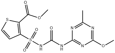 3-[[3-(4-メトキシ-6-メチル-1,3,5-トリアジン-2-イル)ウレイド]スルホニル]チオフェン-2-カルボン酸メチル 化学構造式