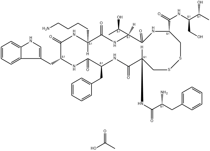 オクトレオチド·酢酸塩 化学構造式