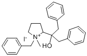 Pyrrolidinium, 2-(1-hydroxy-2-phenyl-1-(phenylmethyl)ethyl)-1-methyl-1 -(phenylmethyl)-, iodide Structure