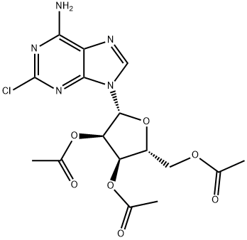 2-CHLORO-6-AMINO-9-(2',3',5'-TRI-O-ACETYL--D-RIBOFURANOSYL)PURINE Struktur
