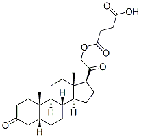 3-[(3,20-ジオキソ-5β-プレグナン-21-イル)オキシカルボニル]プロパン酸 化学構造式