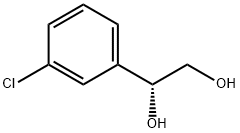 (R)-1-(3-クロロフェニル)-1,2-エタンジオール 化学構造式