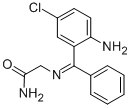 syn-2-(N-(alpha-Phenyl-2-amino-5-chlorobenzylidenyl)amino)acetamide Structure