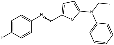 2-Furanamine,  N-ethyl-5-[N-(p-iodophenyl)formimidoyl]-N-phenyl-  (8CI) Structure