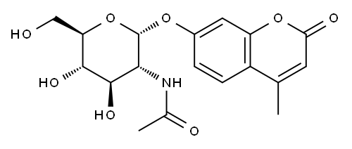 4-甲基伞形酮-2-乙酸胺基-2-脱氧-Α-D-吡喃葡糖苷 结构式