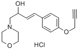 4-Morpholineethanol, alpha-(p-(2-propynyloxy)styryl)-, hydrochloride Struktur