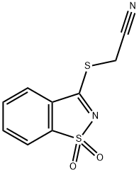(1,1-dioxo-1H-1l6-benzo[d]isothiazol-3-ylsulfanyl)-acetonitrile Struktur