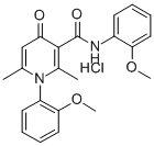1,4-Dihydro-2,6-dimethyl-N,1-bis(o-methoxyphenyl)-4-oxo-3-pyridinecarb oxamide hydrochloride Struktur