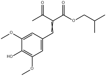 BUTANOIC ACID, 2-[(4-HYDROXY-3,5-DIMETHOXYPHENYL)METHYLENE]-3-OXO-, 2-METHYLPROPYL ESTER Structure