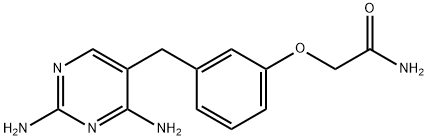 2-[3-[(2,4-ジアミノピリミジン-5-イル)メチル]フェノキシ]アセトアミド 化学構造式
