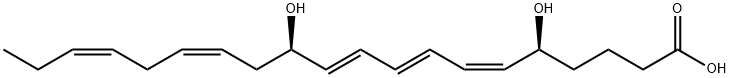 5,12-ジヒドロキシ-6,8,10,14,17-イコサペンタエン酸 化学構造式