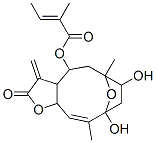 2-Methyl-2-butenoic acid 2,3,3a,4,5,6,7,8,9,11a-decahydro-7,9-dihydroxy-6,10-dimethyl-3-methylene-2-oxo-6,9-epoxycyclodeca[b]furan-4-yl ester 结构式