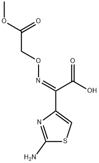(Z)-2-(メトキシカルボニルメトキシイミノ)-2-(2-アミノチアゾール-4-イル)酢酸 化学構造式