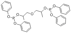 オキシビス(1-メチル-2,1-エタンジイル)ビスオキシビス(亜ホスホン酸)テトラフェニル 化学構造式