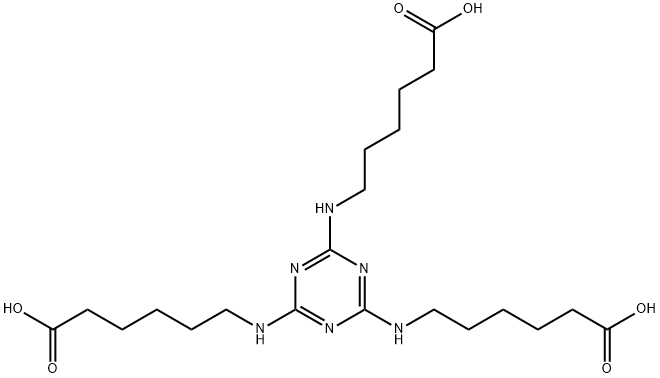 6,6',6''-[(1,3,5-トリアジン-2,4,6-トリイル)トリスイミノ]トリスヘキサン酸 化学構造式