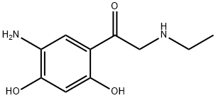 Ethanone, 1-(5-amino-2,4-dihydroxyphenyl)-2-(ethylamino)- (9CI) Structure