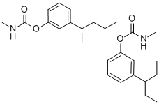 メチルカルバミン酸3-(1-エチルプロピル)フェニル/メチルカルバミン酸3-(1-メチルブチル)フェニル 化学構造式
